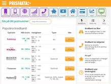 Tablet Screenshot of bredband.prisfakta.se